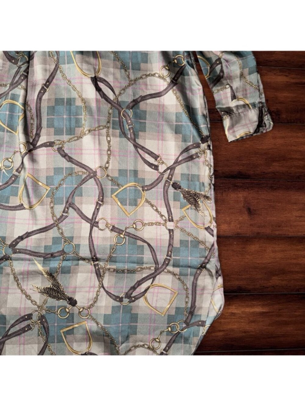 Lauren Ralph Lauren Women's Brown Plaid Twill Equestrian Shirtdress Size 8 - Picture 10 of 12